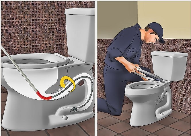 sửa bồn cầu bị nghẹt, xả không xuống